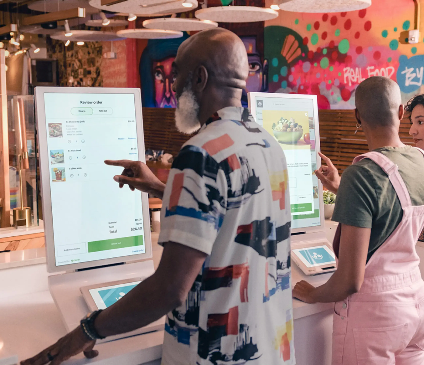Clover kiosks in restaurant